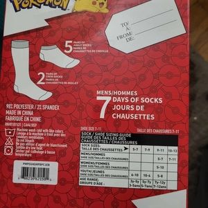 BNIB POKEMON 7 DAYS OF SOCKS